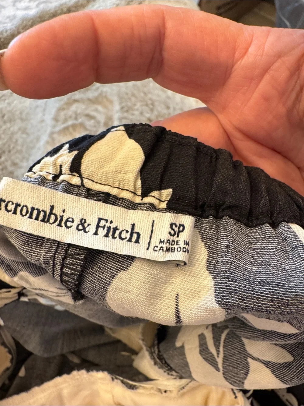 Abercrombie & Fitch Black Midi Dress with Cream Floral Print